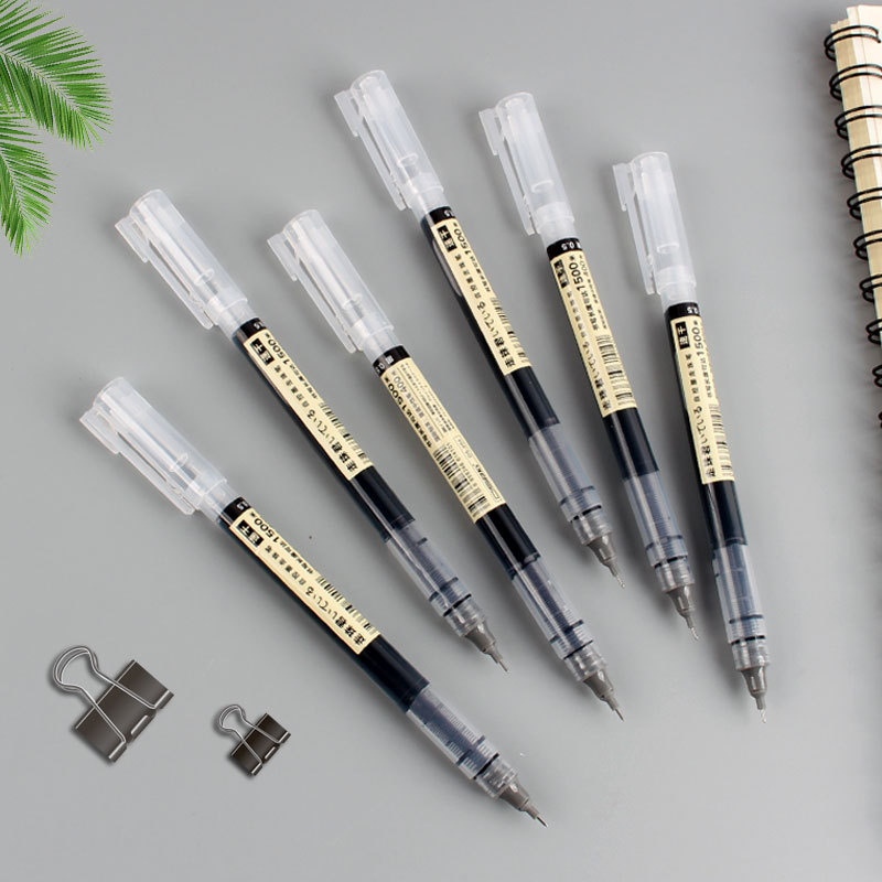 点石904创意简约大容量直液式走珠笔速干中性笔0.5mm黑碳素笔水笔