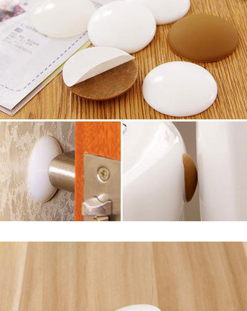 圆形硅胶防撞垫门后门锁墙面防撞垫透明白色球形防撞垫定制颜色