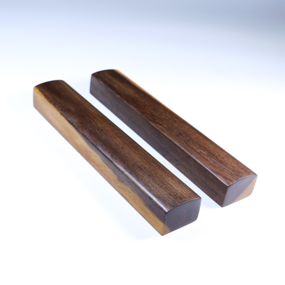红木镇尺文房四宝镇纸天然素面原木文镇花色黑檀木书法镇尺批发