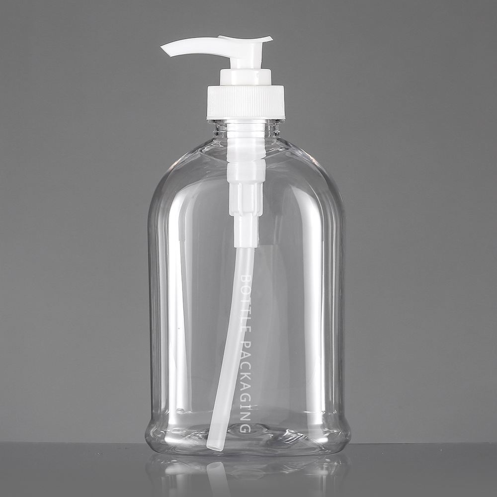 28牙按压泵头 pet吹塑 扁形包装300ml塑料瓶透明 洗手液 瓶子