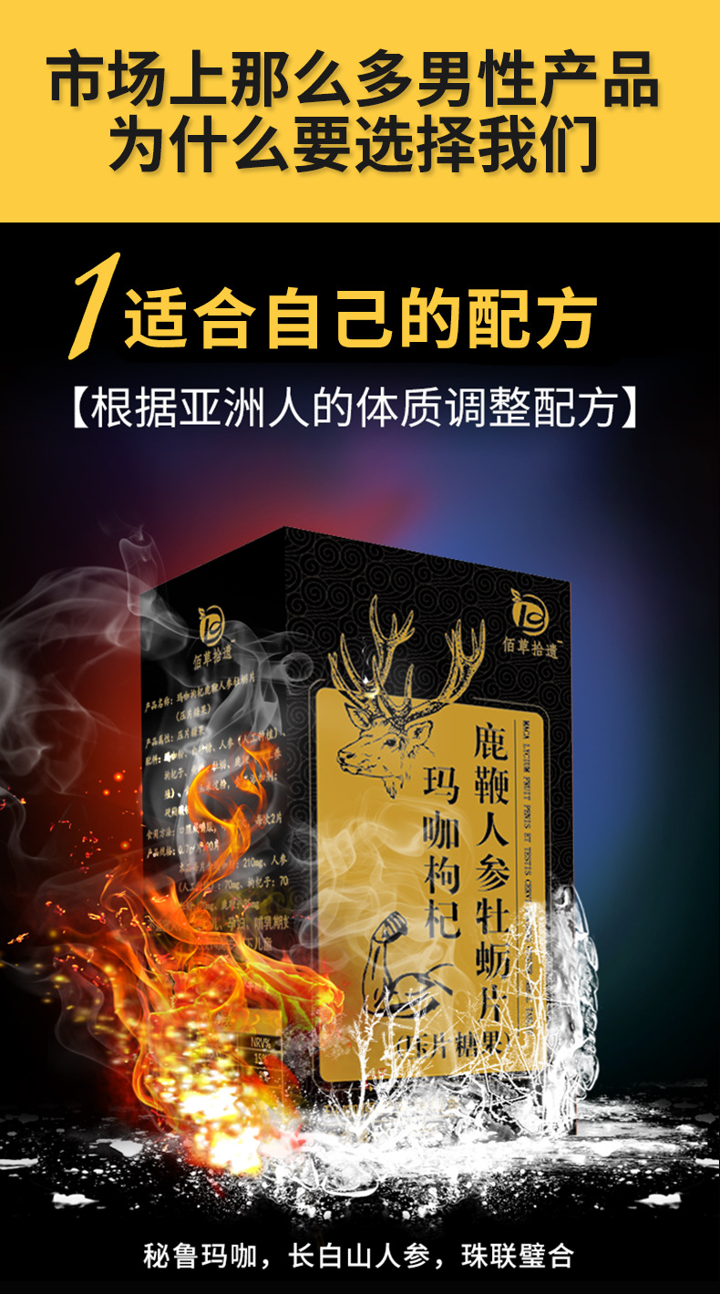 人参鹿鞭片 黄精牡蛎片 男性口服深海牡蛎肽片压片糖果 一件代发