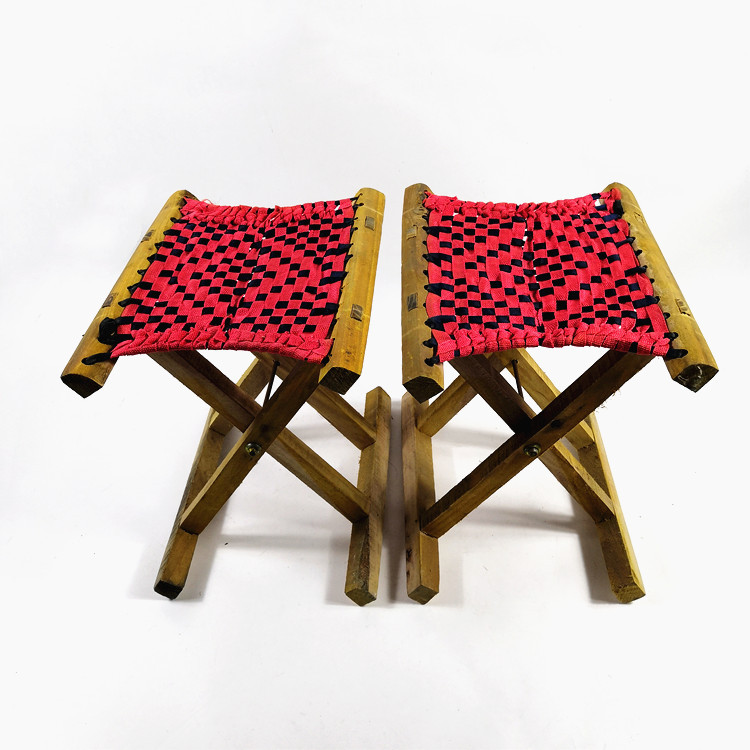 厂家供应家用编花马扎40实木马扎折叠木凳子换鞋凳十元店地摊货源