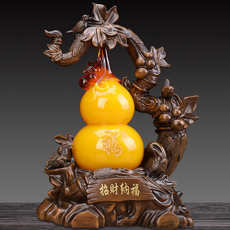 招财纳福福禄葫芦摆件客厅酒柜家居装饰品创意乔迁新居工艺品礼品