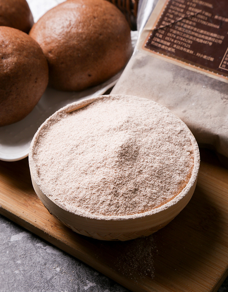 五桥牌黑全麦粉500g黑麦粉全麦面粉全麦粉中筋面粉包子馒头小麦粉