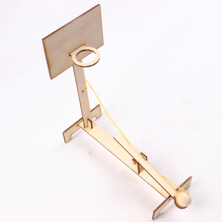 厂家直销 科技小制作 diy 投篮器学生创意手工作业木制益智玩具