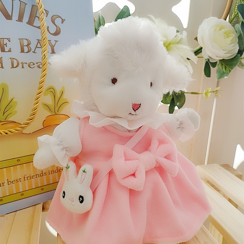 抖音小羊学院风小羊玩偶衣服棉花娃娃jk服蜜蜂胡萝卜套装代发3