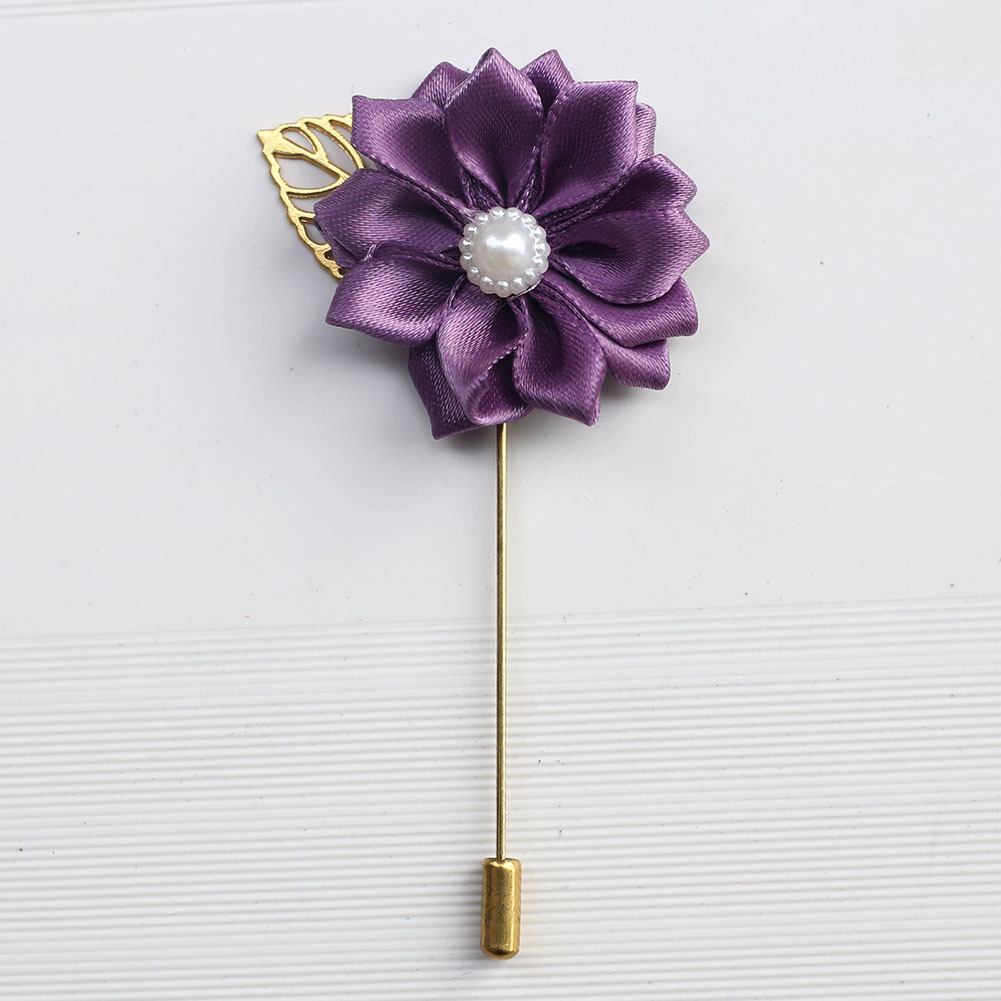 wifelai 手工缎带胸花 金叶子简约新娘新郎胸花 一件代发xh889p