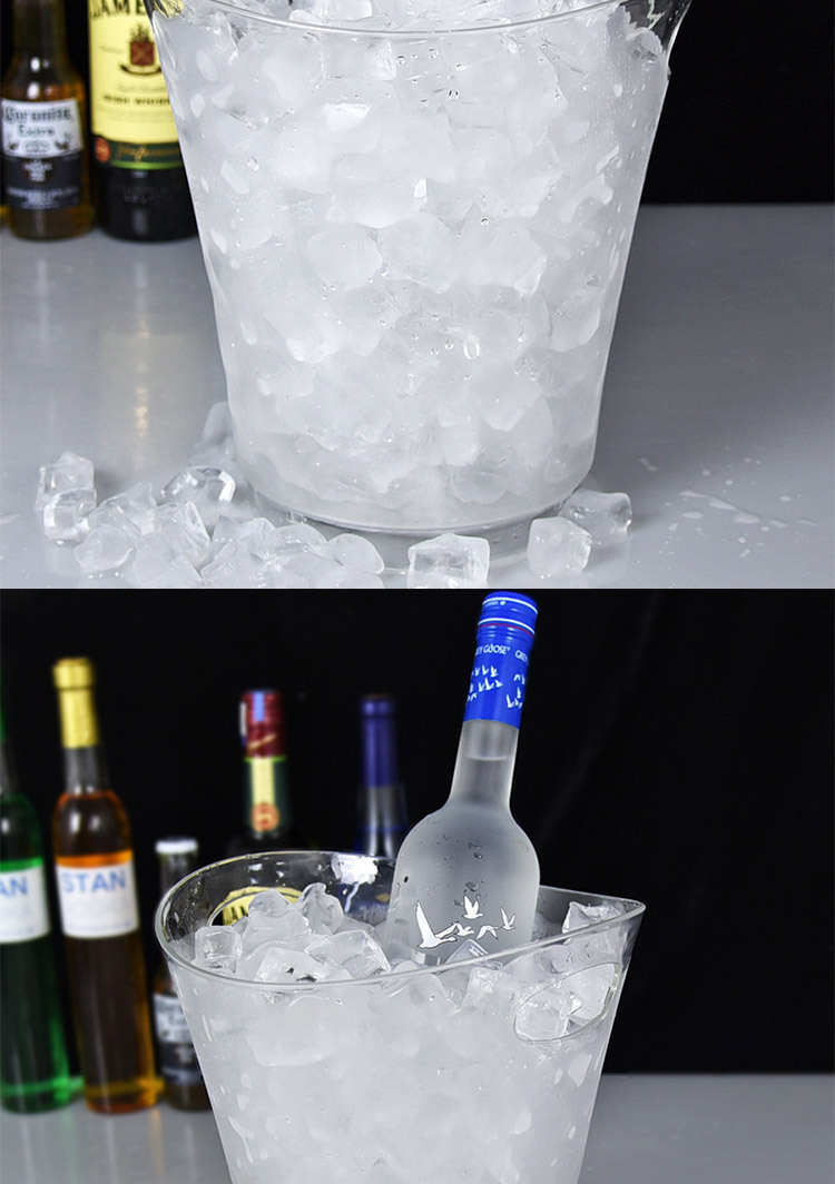 工厂直销塑料透明冰桶led发光冰桶5l圆形提手冰桶发光塑料冰桶