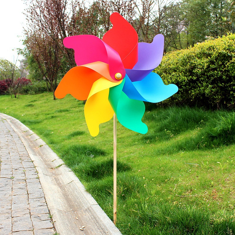 led闪光五星红旗风车 国庆热卖国旗风车景区公园装饰厂家批发货源