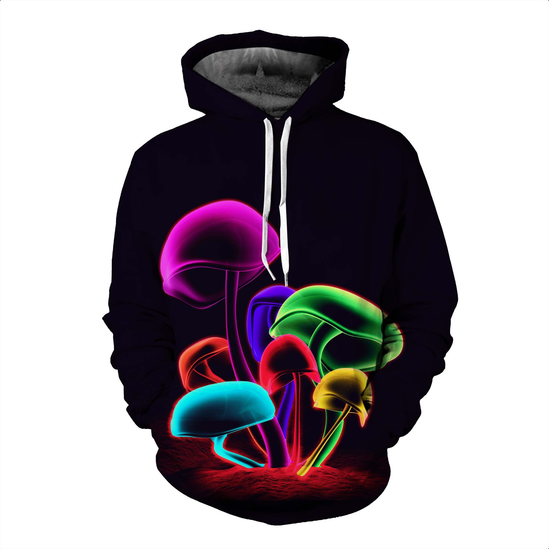 外贸厂家直销最新 彩色蘑菇 3d打印卫衣帽衫wish ebay 速卖通