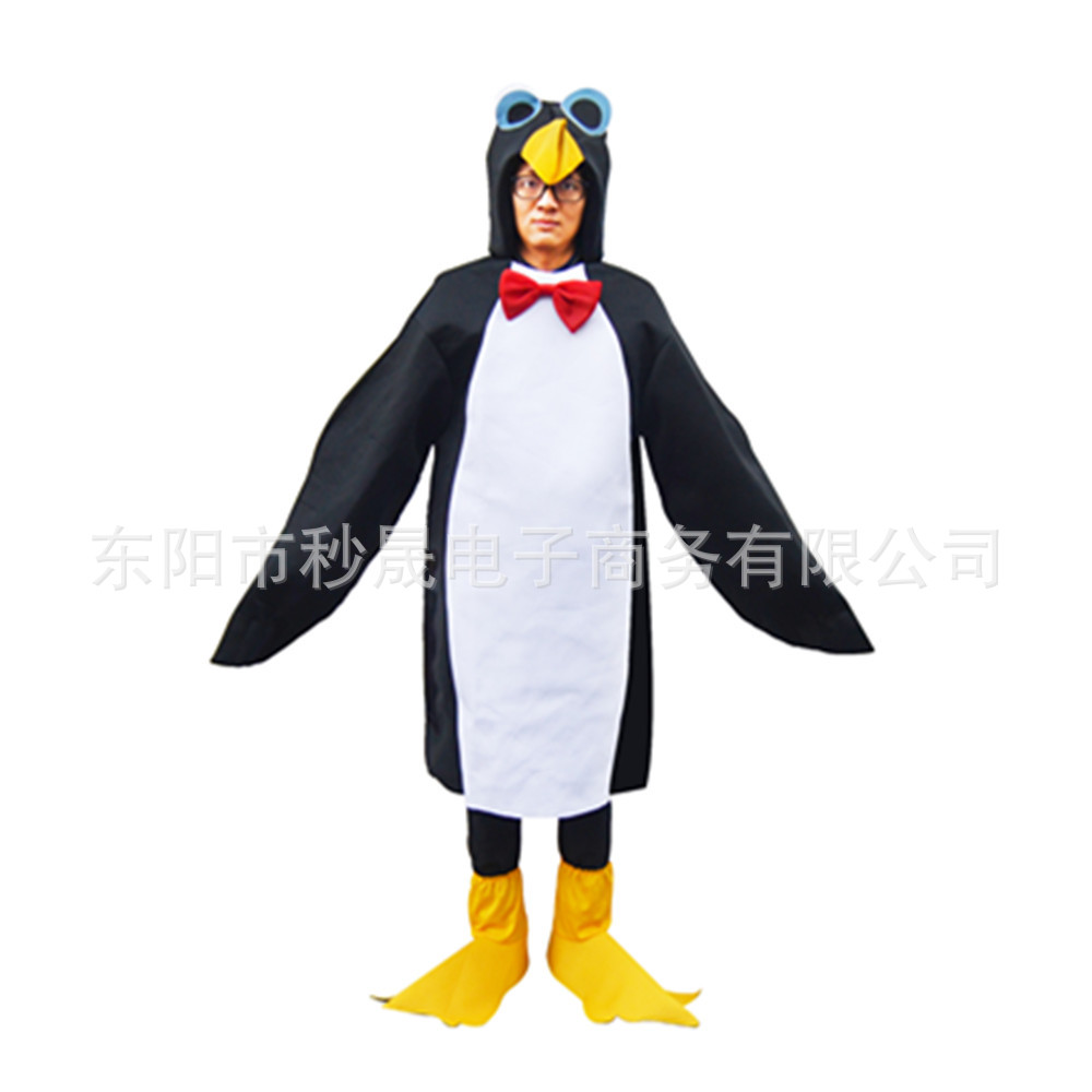 跨境货源企鹅表演服装人偶服成人儿童全身整套万圣复活节cosplay