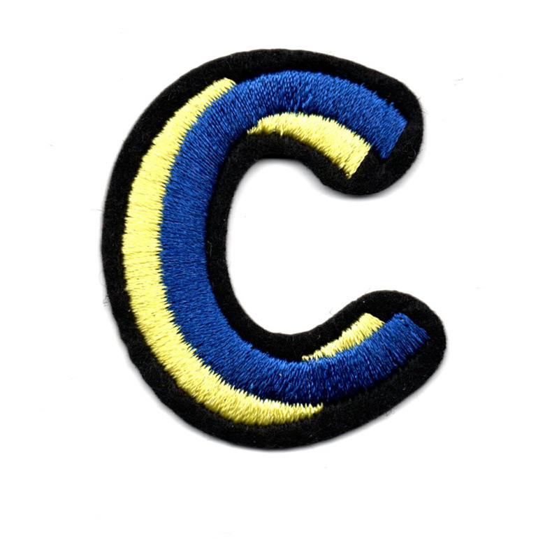 彩色卡通26英文字母布贴补丁贴布入园姓名刺绣装饰修记号时尚贴花