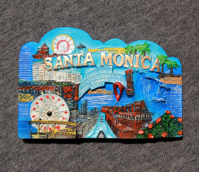 美国圣莫尼卡树脂冰箱贴 居家日用百货旅游磁铁纪念品淘宝现货