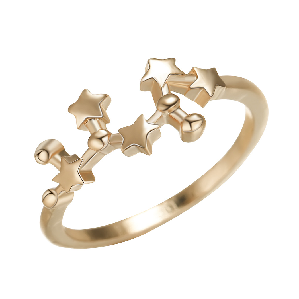 跨境爆款配饰 12星座戒指女 射手座戒指指环男女情侣义乌合金饰品