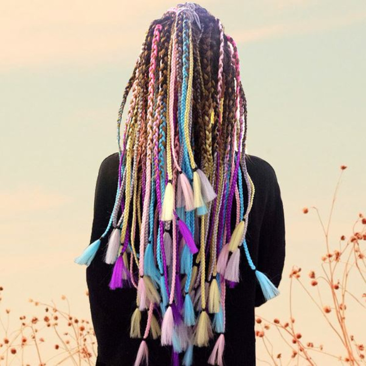 hei人非洲假发辫子双色渐变色大辫子高温丝脏辫假发源头工厂