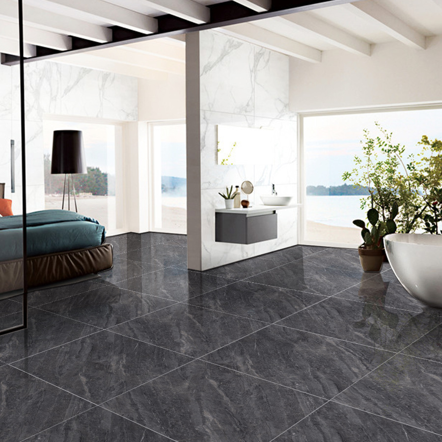 厂家直销 900*900深灰通体大理石瓷砖 客厅阳台餐厅卫生间地面砖