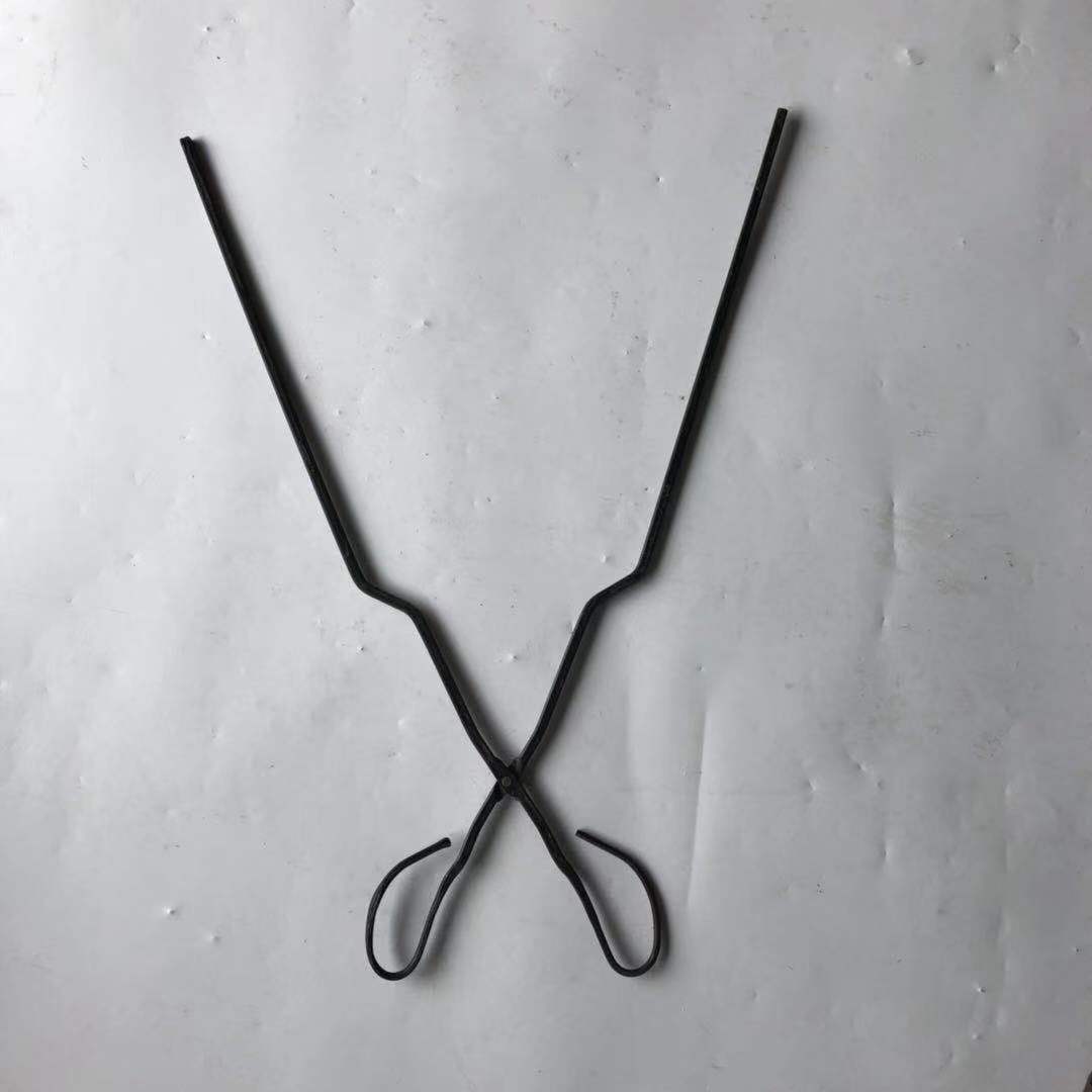 厂价批发火剪火钳煤夹子捡拾垃圾夹长柄夹钳扁头红胶柄卫生夹