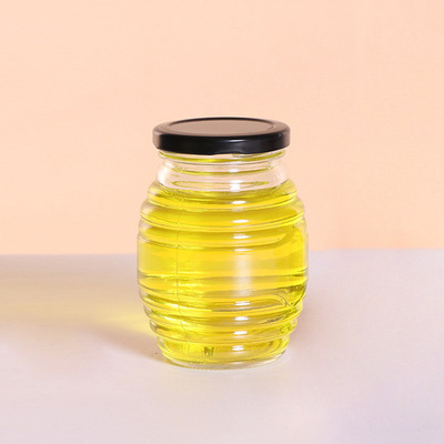 批发 一斤装螺纹蜂蜜瓶 500g百花蜜瓶 蜂蜜专用玻璃瓶 储物密封罐