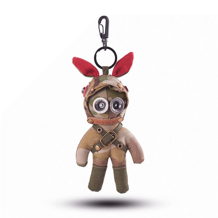rimix 军装战术兔 迷彩蒸汽朋克风 钥匙精灵挂件 汽车背包钥匙扣