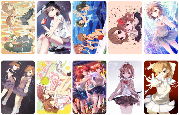 二次元 电磁炮 磨砂卡贴各类动漫游戏周边