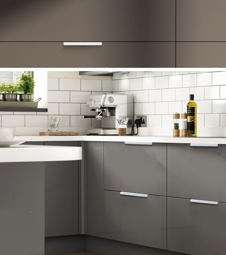 白色隐形暗拉手免打孔现代简约柜门橱柜衣柜抽屉鞋柜北欧柜子把手