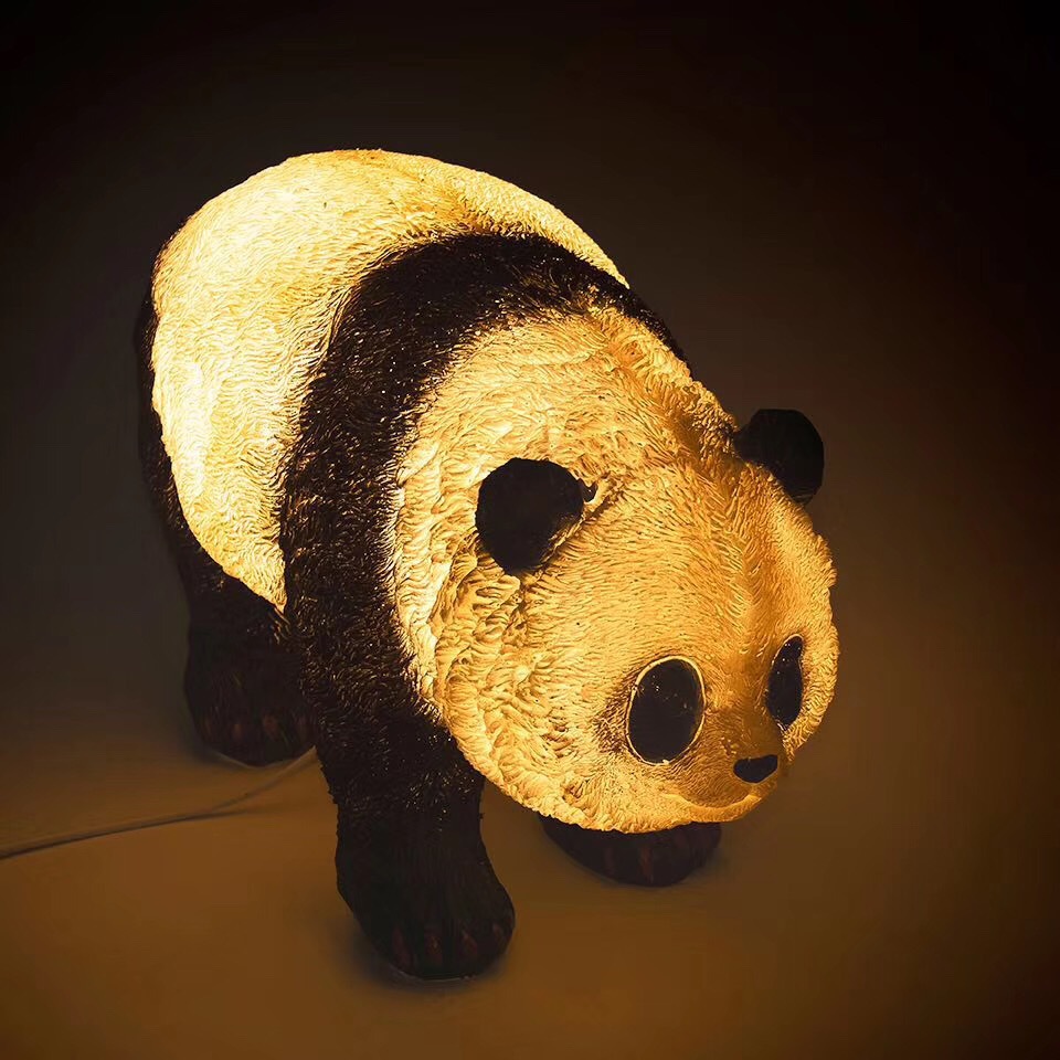 园林景观别墅大熊猫树脂灯带led光源3w的大熊猫装饰灯