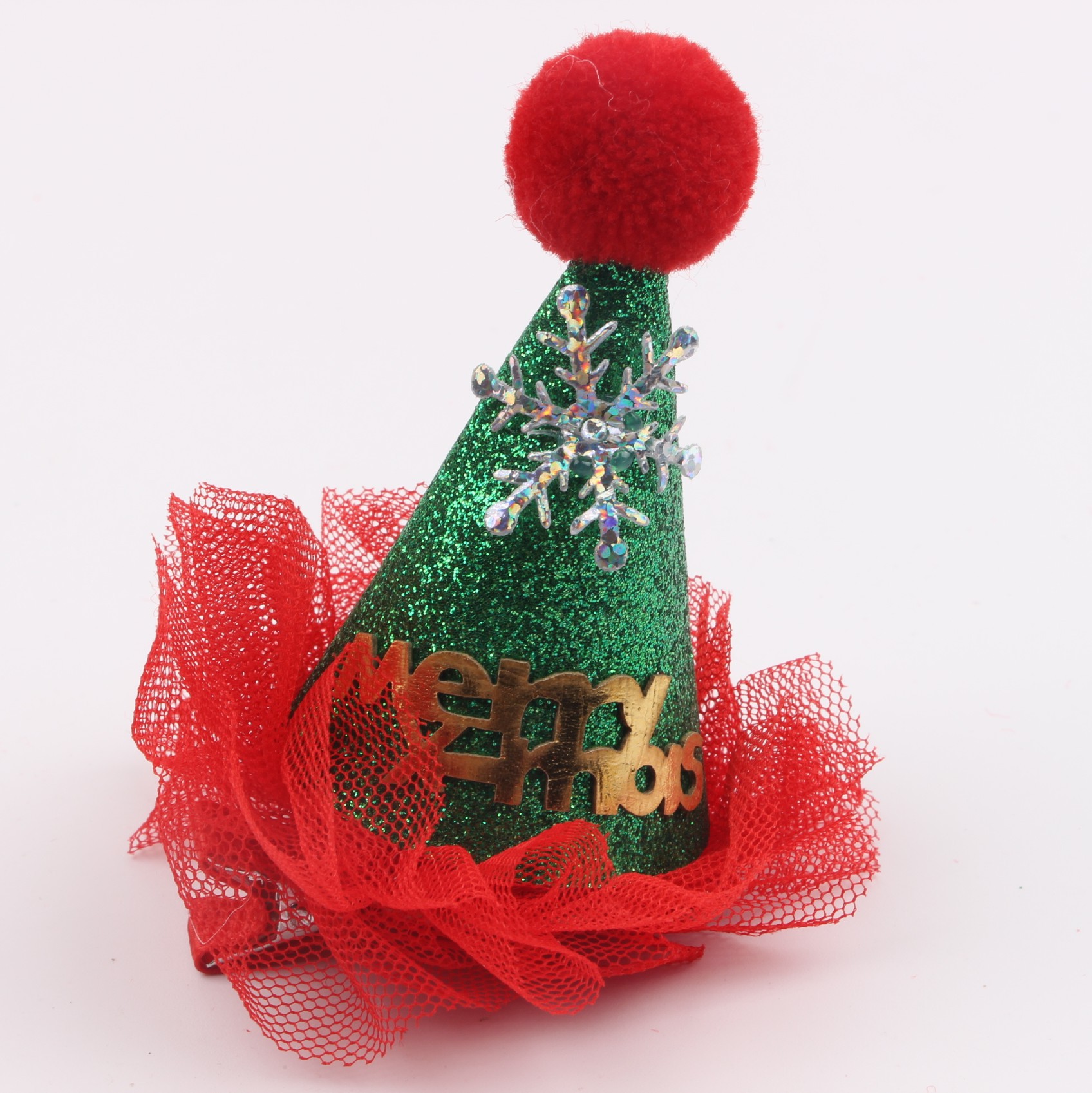 2019圣诞节头饰圣诞礼物发夹秋冬款毛绒鸭嘴夹可爱宝宝发卡发饰品