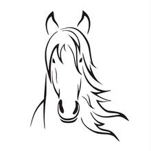 北欧风马头 马图案 精雕艺术墙贴画 墙贴