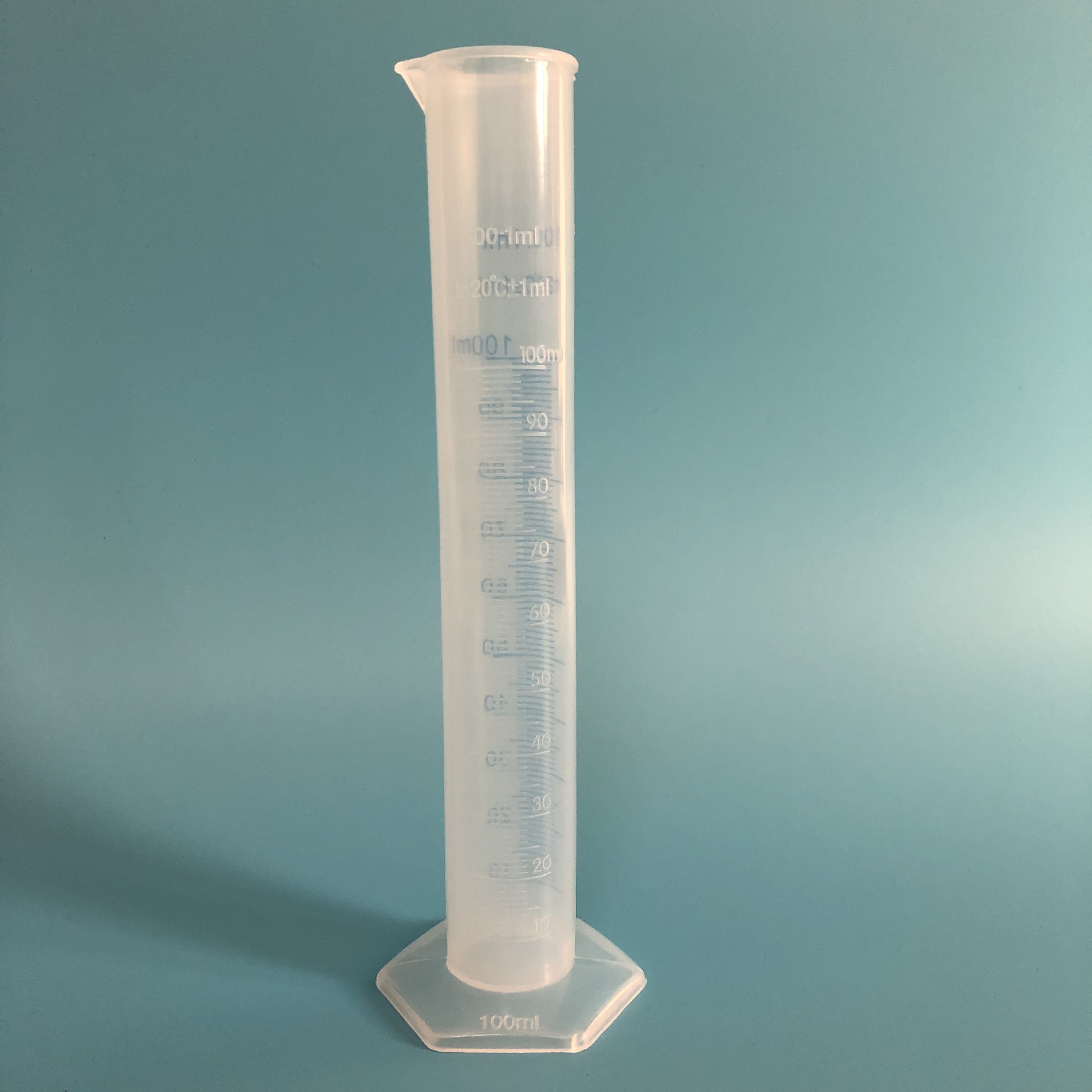 塑料量筒 100ml量筒蓝线 耐酸碱腐蚀 pp测量筒 直形量杯 量筒