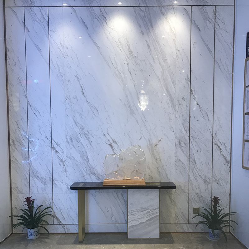 供应现代简约岗石爵士白大板 家居电视外框背景墙 酒店会所背景
