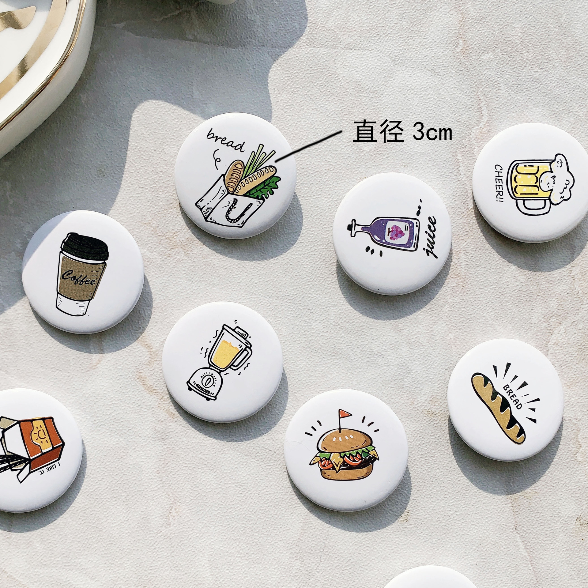 nekoni插画师设计师合作简笔画极简生活风格胸章马口铁别针