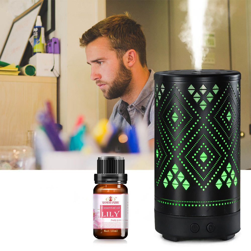 新品aroma diffuser100ml铁艺香薰机加湿器 静音超声波精油扩散仪