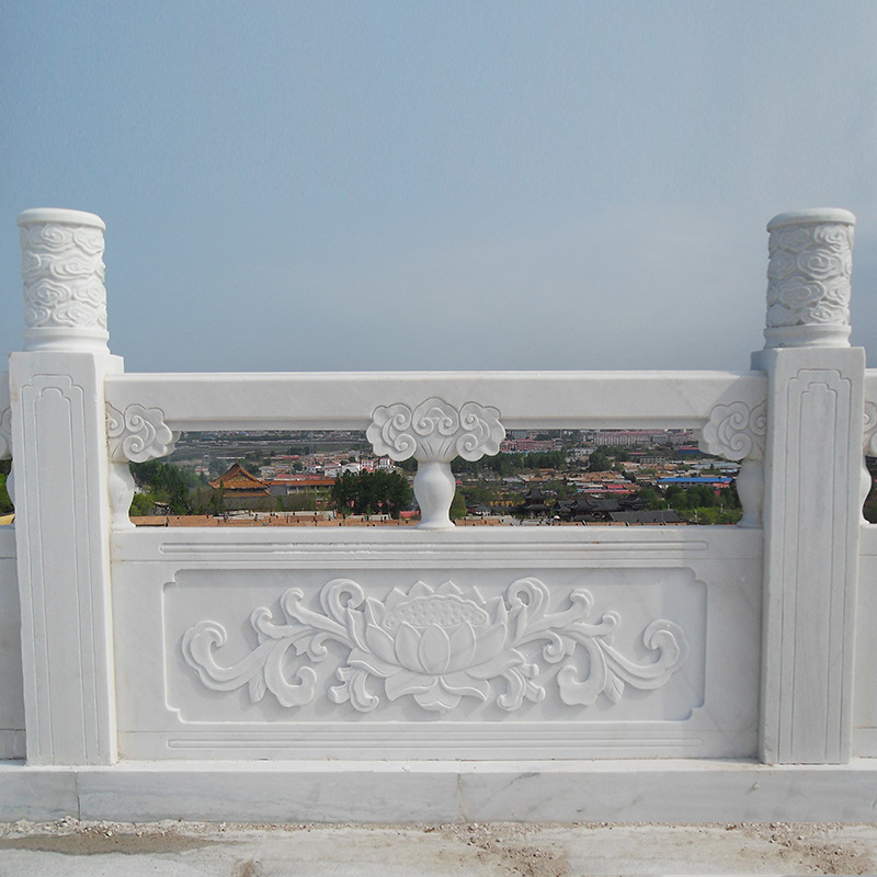 石雕栏板栏杆汉白玉雕刻石桥扶手大理石阳台护栏别墅围栏