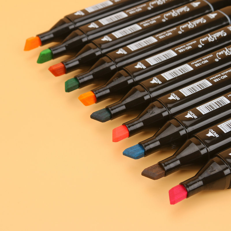 概图80色 美术绘画马克笔套装塑料油性记号笔双头彩色马克笔