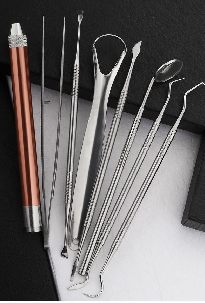 牙医工具不锈钢镜子去牙结石 清洁牙齿工具牙齿护理口腔探针