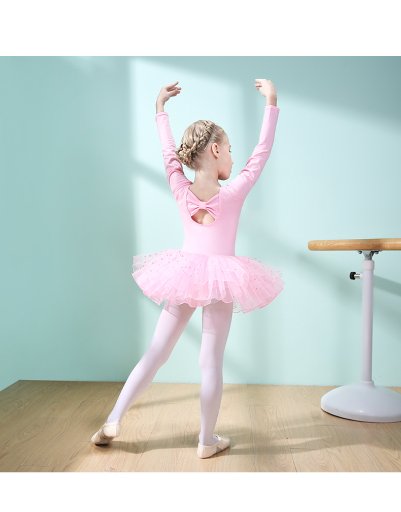 儿童舞蹈服长袖女童芭蕾舞裙小女孩幼儿练功服秋冬中国舞跳舞衣