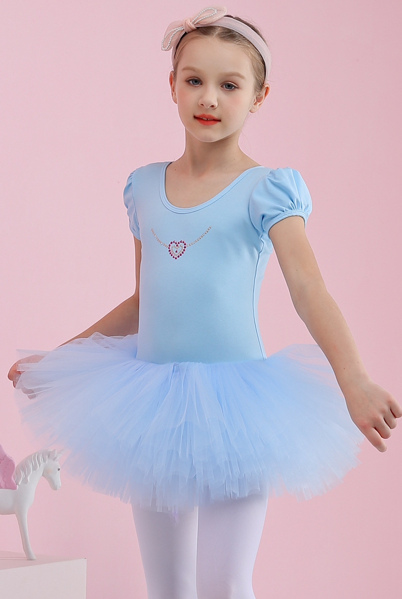儿童舞蹈服夏季短袖女童练功服幼儿蓬蓬裙小女孩六一演出服跳舞裙