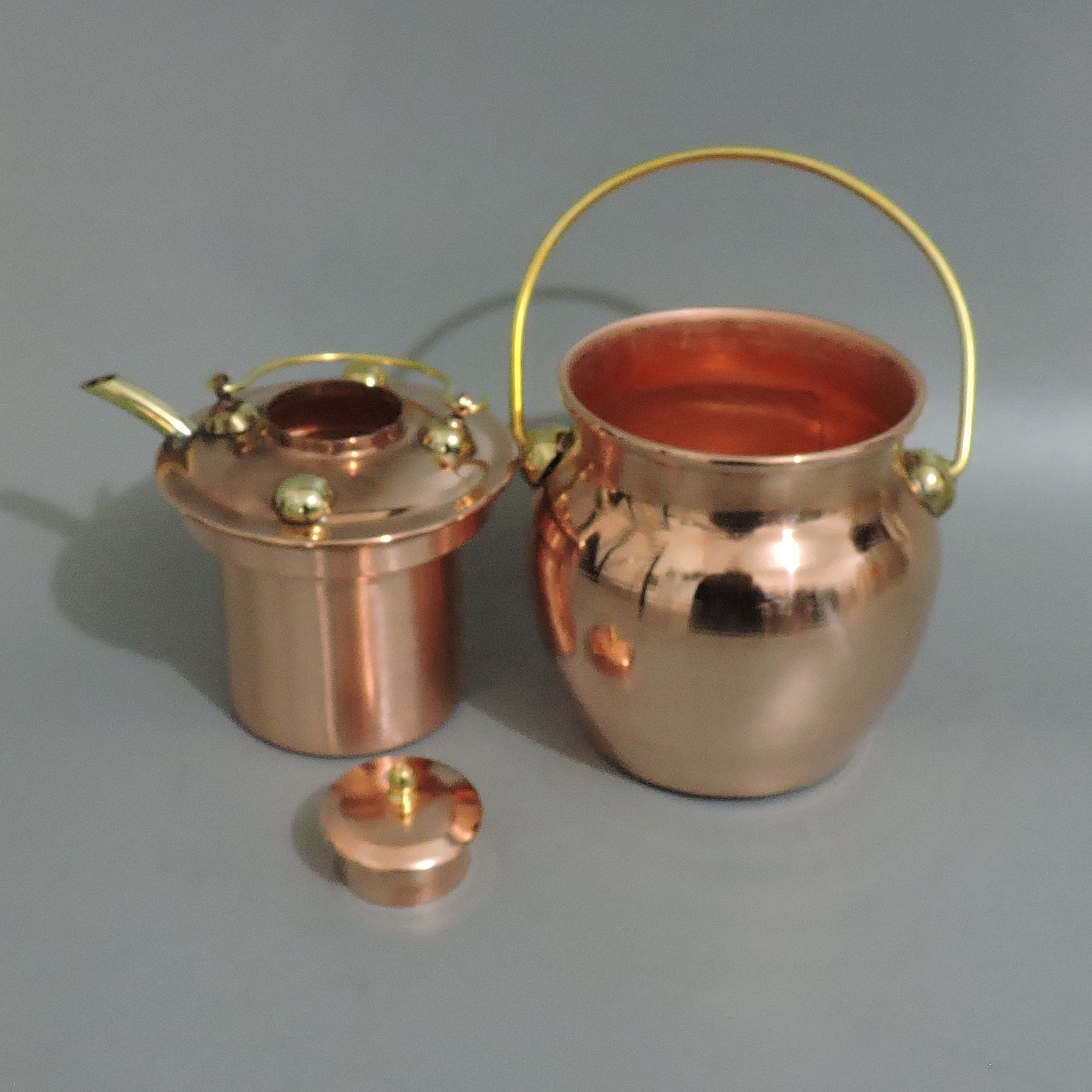 烫酒暖酒温酒器紫铜烧酒壶煮水壶全铜木炭鸳鸯涮锅电火锅