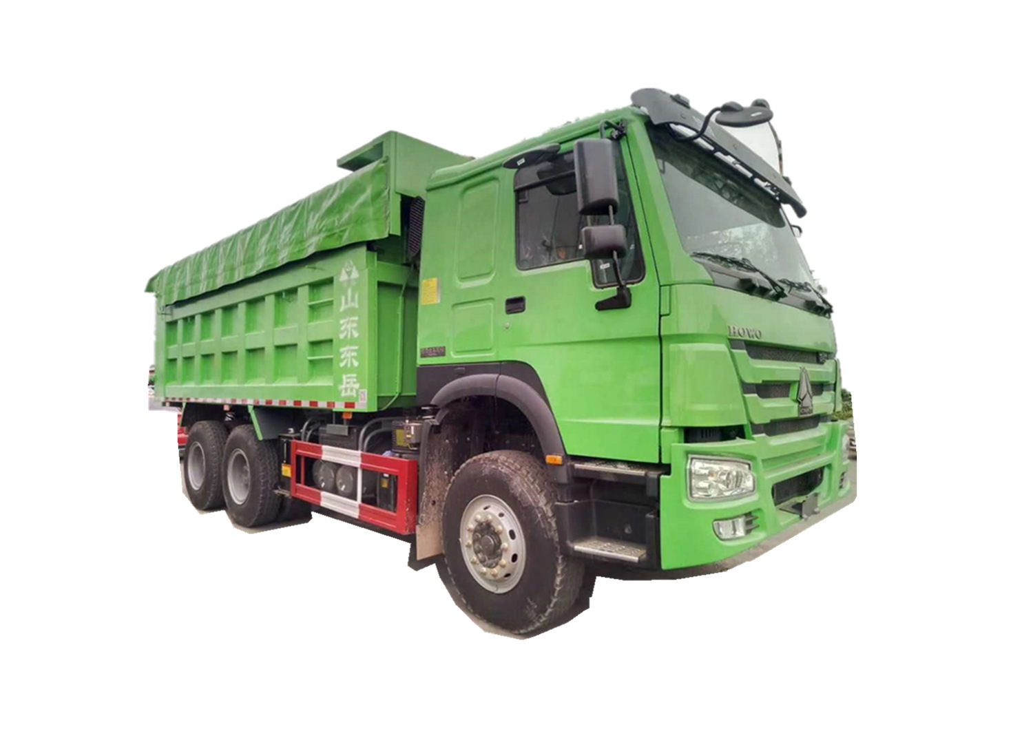 豪沃440马力绿色渣土车销售18953179819