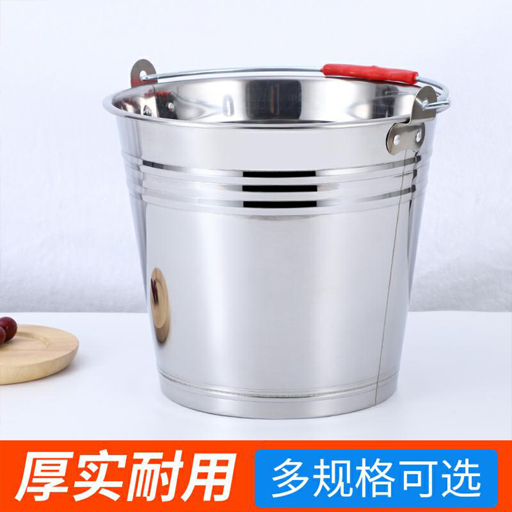 Factory Direct Sales Cross-Border Household Portable Outdoor Water Storage Tank Community Gift Bucket with Lid Portable Stainless Steel Bucket