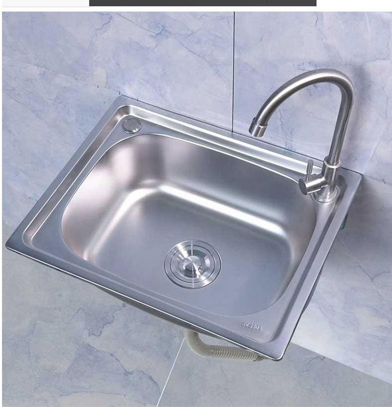 厂家直销 304不锈钢水槽工程小单盆 加厚不锈钢洗菜盆洗碗池水池