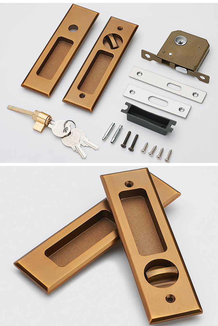 移门锁室内橱柜推门锁滑木门双面锁卫生间阳台推拉门隐形门锁简约