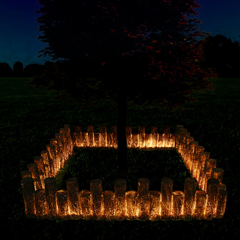 发光栅栏发光树木花圃围栏栅栏仿真栅栏夜光户外低压防水树脂栅栏