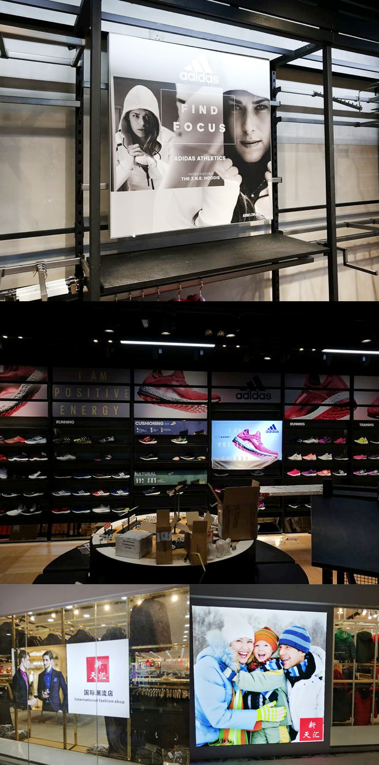 定制室内服装店uv软膜灯箱无边框卡布灯箱天花led拉布灯箱广告牌