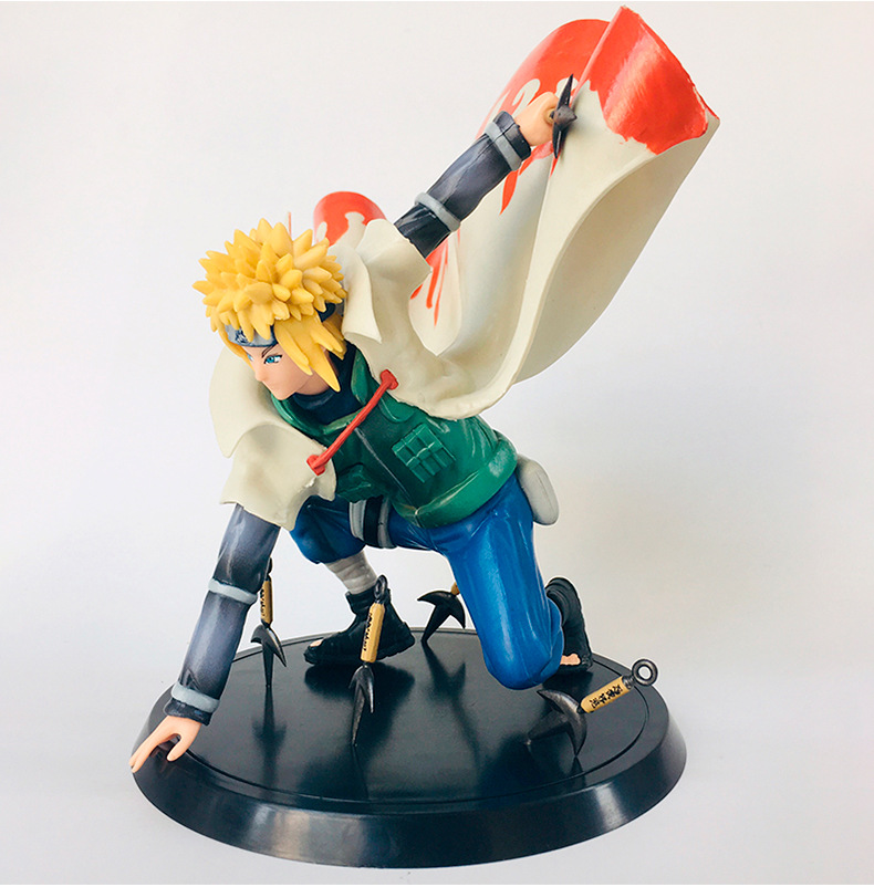 火影忍者22代四代目波风水门拿苦无战斗场景动漫手办摆件车载模型