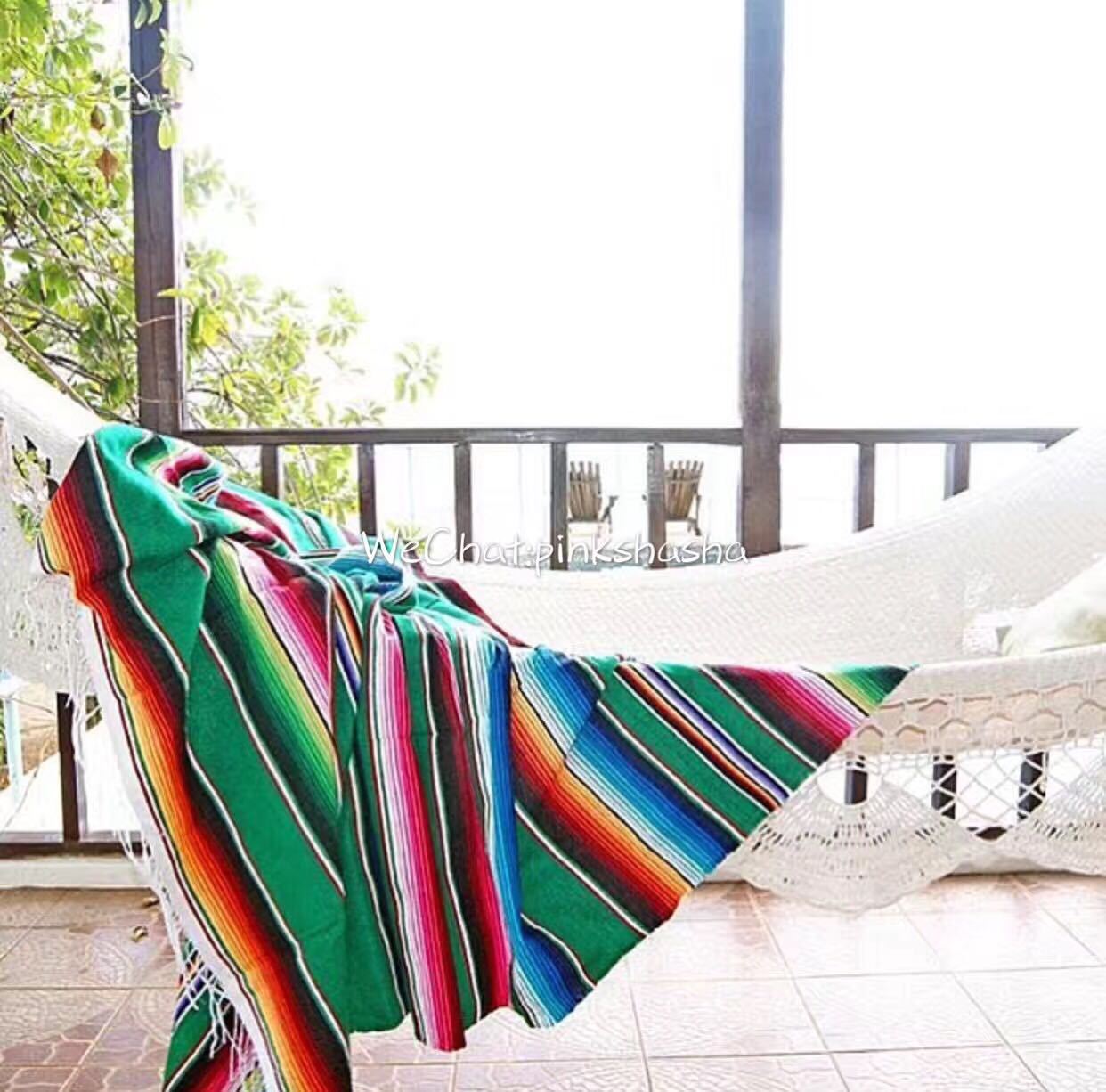 Mexican Table Runner Party Mexican Indian Handmade Rainbow Blanket Home Tapestry Beach Blanket Mat Picnic Mat