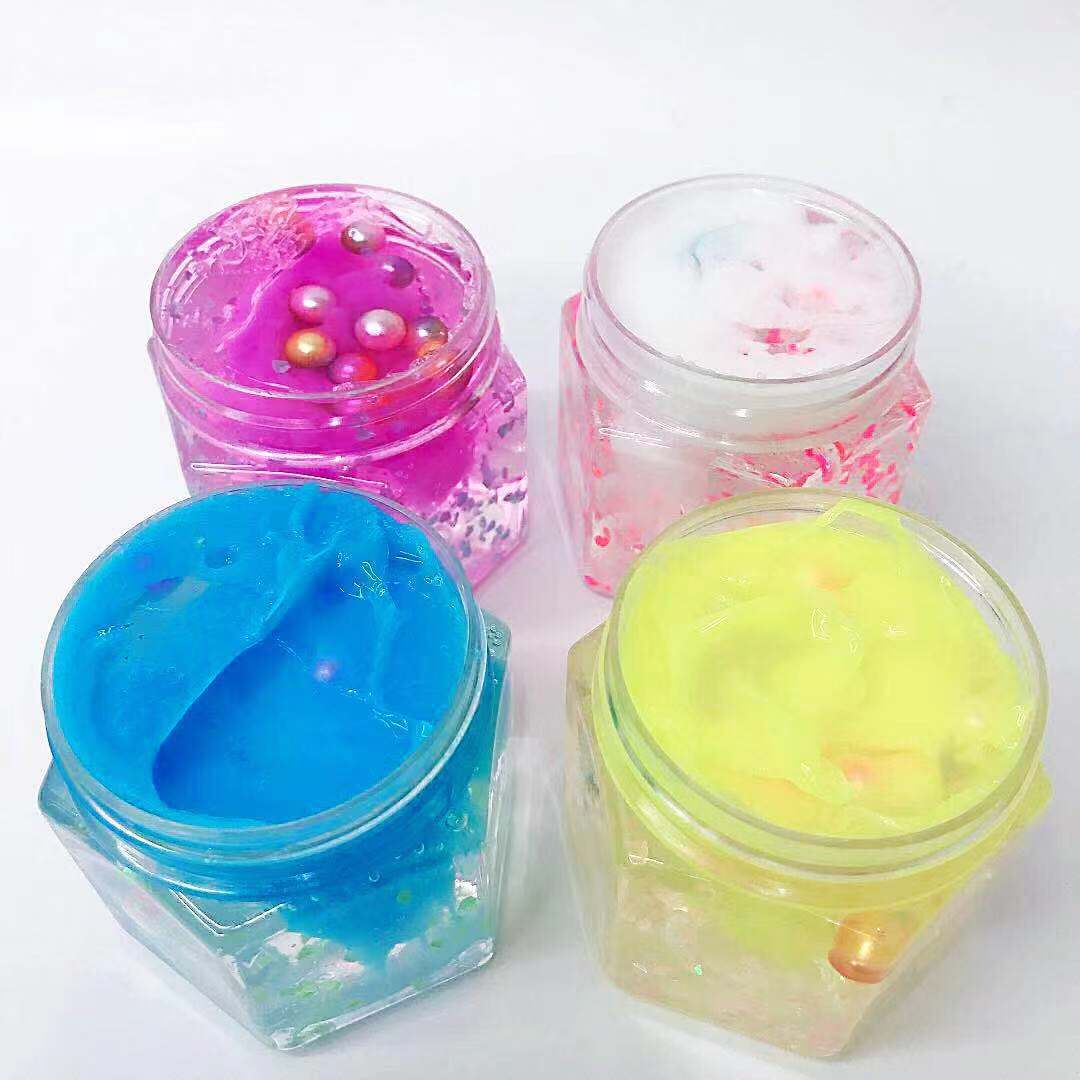 小学生益智减压泥创意彩色珍珠炫彩云朵史莱姆水晶泥发泄泥戳戳泥