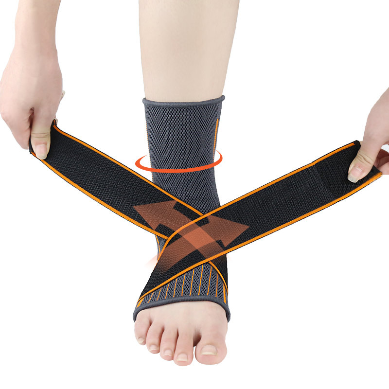 绑带缠绕护踝 防扭伤魔术贴加压针织护脚腕 男女保暖跑步篮球运动