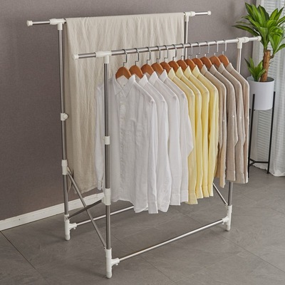 亿加亿晾衣架不锈钢升降凉挂衣架落地折叠室内伸缩移动阳台晒衣架