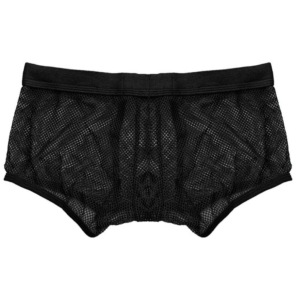 供应批发男士内裤大网眼透气平角内裤厂家直销透明内裤一件代发